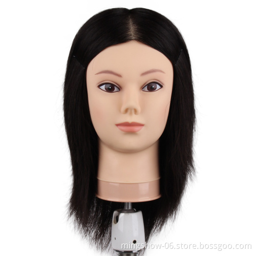 wholesale high quality 100% human hair cosmetology Afro training mannequin manikin head for hairdressers